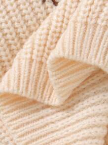 SHEIN 2 件套婴幼儿英文字母刺绣圆领长袖毛衣上衣和裤子套装，休闲简约风格婴儿 Hello World 服装中性婴儿服装婴儿针织套装两件套冬秋服装套装 - 米色 - 查看 7