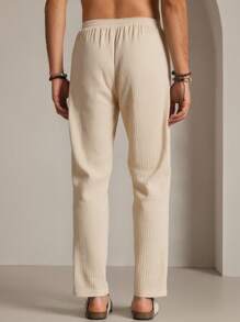 Manfinity VCAY Quần ống đứng cạp vừa, màu trơn dài đến mắt cá chân cho nam - Nhiều màu - Xem 2