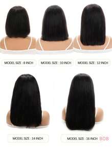 Bob Wig Human Hair Bob Wigs Black Color 5x5 Lace Front Wig Bob Wigs Real Hair Natural Hairline Glueless Lace Front Human Hair Wig 200% Density - SNatural - View 7