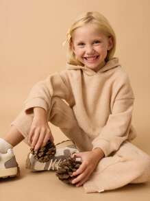 Maija Kids Maija Kids 2pcs/Set Young Girl Casual Hoodie Sweatshirt And Pants Outfit Toddler Girl Flare Pants Set Girls Knit Set Toddler Winter Set Girls Fall Outfit Set Girls Co Ord Set