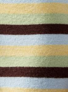 MISSGUIDED Pantalones de punto a rayas retro con cordón en la cintura, pernera ancha, estilo Y2K, pantalones informales de otoño e invierno, pantalones de estar por casa estilo vintage cómodos - Multicolor - Ver 6