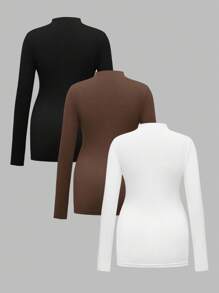 Modmama 秋装，秋季服装，孕妇装 秋季服装 孕妇装 休闲纯色立领修身T恤 孕妇衬衫 孕妇衬衫 长袖孕妇上衣 弹力孕妇衬衫 长袖孕妇衬衫 - 彩色 - 查看 13