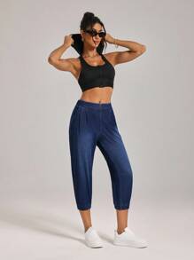 Flexra 女士褶裥设计休闲七分百搭牛仔裤