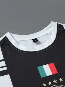 Manfinity Homme 夏季大码男士休闲拼色T恤 - 彩色 - 查看 3