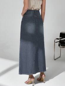 Váy PP lưng thấp 100% Cotton chắc chắn - Xám - Xem 2