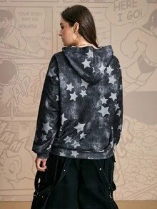 Astro Boy X SHEIN Plus Size Cartoon Figure Graphic Sweatshirt Women Graphic Sweatshirts Women Character Sweatshirts Star Print Sweatshirt Fall Women Winter Gym Tops Autumn - Dark Grey - View 2