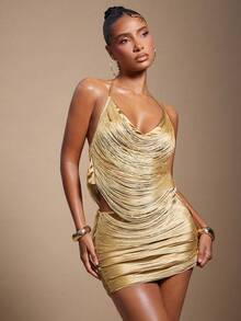 Hauture Women's Sexy Fringe Tassel Micro Mini Skirt For Vacation, Party, Summer - Bronze - View 3