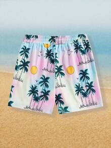 ROMWE MEN Casual 男士热带印花休闲度假短裤 - 彩色 - 查看 2