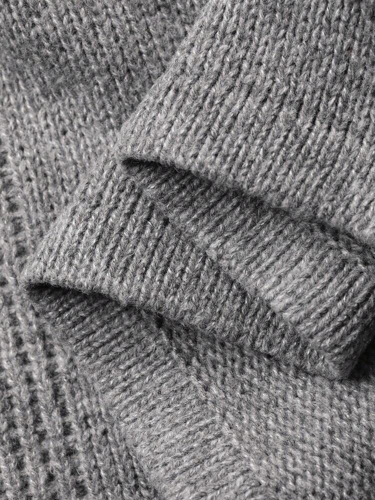 Dazy Plus Plus Size Women Button Decor Suspender Long Sweater Dress, Casual Solid Color, Autumn/Winter