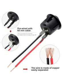 12V LED Toggle Switch 2-Pin ON/OFF – Quick Connect Panel Mount With Aluminum Contacts, Plastic Housing For Car Dashboard, Marine, Truck (No Battery, Non-Illuminated)