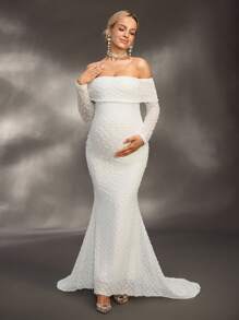 Cheriluna Maternity 孕妇装圣诞节优雅派对婴儿洗礼派对拍摄礼服