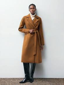 Maija Áo khoác dài hai mặt dành cho nữ mùa thu sớm 2025, mùa đông thu cho nữ, trang phục Halloween cho nữ, trang phục năm mới cho nữ, trang phục Lễ Tạ ơn cho nữ, trang phục thường ngày cho nữ, áo khoác màu nâu - Màu Khaki - Xem 10