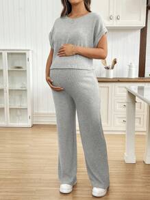 SHEIN ملابس الخريف، ملابس الخريف، ملابس الحمل في فصل الخريف/الشتاء، حمل 2 قطعة مجموعة قميص كاجوال بأكمام خفافيش وبنطلون، مجموعة حمل 2 قطعة، مجموعة نسائية رمادية من قطعتين، مجموعة مريحة من قطعتين، مجموعة ملابس منزلية من قطعتين، مجموعة حمل من قطعتين، مجموعة حمل رمادية مريحة من قطعتين، مجموعة حمل مرنة من قطعتين، مجموعة حمل مريحة، مجموعة حمل مرنة