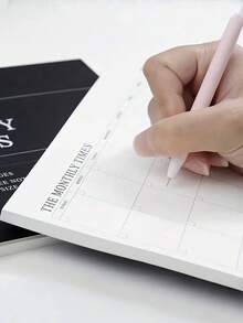 SHEIN 1PC Monthly Planner, Stationery And Gift Wrapping Supplies, Simple Schedule Planner, Sticky Notes, Monthly And Weekly Plans, Tearable Sticky Note Pad, School Supplies, Back-To-School Supplies, Notebook, School Notebook, Aesthetic School Book Monthly Planner Sticky Note Pad Self-Filling Calendar Planner - monthly planner - View 2