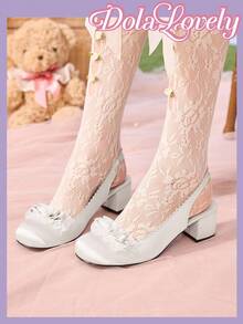 Dola Lovely Bowknot Decor French Mary Jane Elegant High Heel Shoes