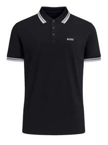 Hugo Boss Áo thun polo tay ngắn kẻ sọc thường ngày dành cho nam - 409 Xanh đậm - Xem 4