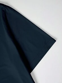 SHEIN Handmade Flower Network Mesh 3D Three-Dimensional Flower Ornament Blue Women's T-Shirt - Royal Blue - View 4