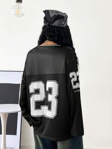 Coolane Modische Streetwear für Tween Mädchen, Farbblock, weite Langarm-Sweatshirts - Schwarz - Übersicht 2