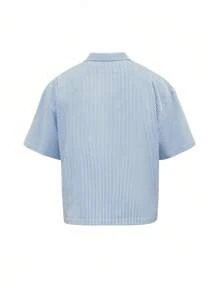 Manfinity Dauomo Men's Striped Short Sleeve Single-Breasted Casual/Business Shirt