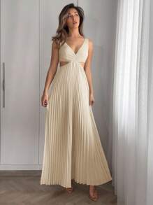 Firerie 女士优雅浪漫时尚通勤性感优雅风格连衣裙，适合派对、度假、返校、浪漫约会和婚礼生日，女士长裙 - 卡其色 - 查看 6