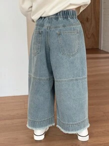 Hapijoa 秋季幼儿男童宽松直筒休闲牛仔裤 - 藍色 - 查看 8