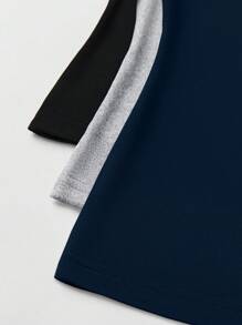 SHEIN LUNE 3件套女士休闲纯色简约高领背心套装 - 彩色 - 查看 4