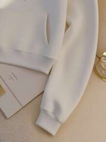 Franclia 女士休闲宽松连帽长袖运动衫，适合日常穿着 - 白色 - 查看 4