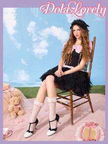 Dola Lovely Women's Classic Retro White & Black Contrast Color Mary Jane High Heel Pumps