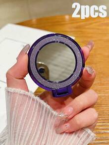 SHEIN 1 pièce Support magnétique pour téléphone portable, autocollant magnétique pour téléphone portable, support tout-en-un, miroir, papillon pailleté