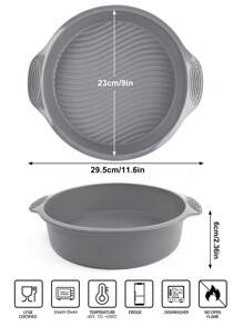 SHEIN Basic living 1pc Silicone Round Non-Stick Cake Pan, 9 Inch Cake Mold For Baking Air Fryer Kitchen Air Fryer Liners Air Fryer Paper Airfryer Air Frier - Grey - View 4
