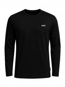 Hugo Boss Áo thun nam cổ tròn dài tay thường ngày, đa năng - 001 Đen - Xem 4