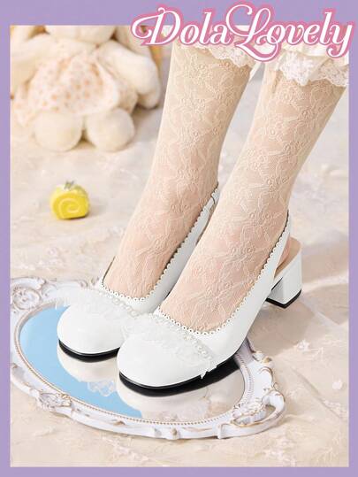 Dola Lovely Women's Round Toe Cute Comfortable Chunky Heel Mary Jane Flats