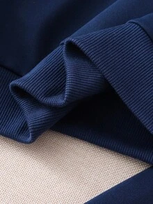 Sparklyn 青少年女孩休闲蝴蝶结运动衫和裤子套装 - 藍色 - 查看 5