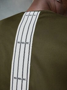 NEON BLANC 男士街头时尚针织长袖丝带刺绣圆领T恤，适合夏季 - 軍綠色 - 查看 7