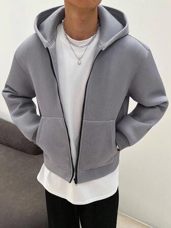 Manfinity Hypemode Lässige, locker sitzende, vielseitige Herren Jacke mit Reißverschluss und Kapuze, Grau Reißverschluss Hoodie, Grau Reißverschluss Jacke für Herren, Herren Kapuzenjacke Grau, leichte Jacke, Reißverschluss Hoodie Jacke, Reißverschluss Hoodie Jacke, Grau Reißverschluss Hoodie für Herren, Herren Kapuze, Herren Sweatshirt mit Reißverschluss, Herbst