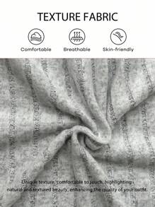 FavEase Damen einfarbiges Maxikleid mit Schlitz-Saum für den täglichen Gebrauch - Hellgrau - Übersicht 7