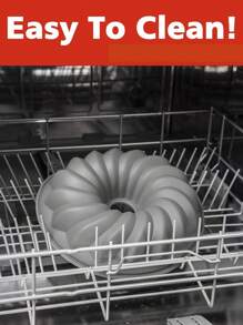 1Pc Silicone Fluted Colorful Cake Pan,Non Stick Chiffon Cake Mold,For Kitchen( update style ) - Grey - View 5