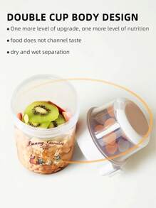 ROMWE Fairycore 1pc Salad Cup, Fruit Bento Box, Vegetable Salad Preservation Box, Office Lunch Box, Microwave Heating Portable,Bunny Print, Easter Pattern, Decoration - Multicolor - View 6