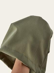 SHEIN Explorewe 1 pièce Pantalon long blanc décontracté de haute qualité et confortable en tissu texturé, nouvelle collection d'été pour filles - Vert olive - Voir 4