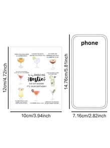 4Pcs/8Pcs/12Pcs/ Funny Birthday Wine Bottle Label For Him Elder, Rude Birthday Wine Stickers For Dad And Grandpa, Wine Bottle Stickers For Party Decoration - Multicolor - View 2