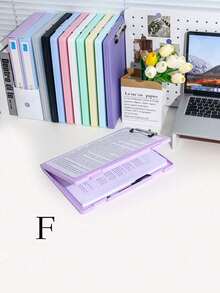 SHEIN Random 1 PC Large Capacity File Organizer - Personalized A4 Size, Board Clip, Storage Function 2 In 1 Study Material Organizer - Ultimate Organization And Information Book Classification - Office Desk Accessories For Subject Management