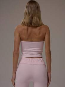 MUSERA ESSENTIALS Áo croptop cổ yếm xẻ sâu gợi cảm, kiểu dáng thường ngày, thích hợp mặc ở sân bay, đi nghỉ mát, mùa xuân hè. - Hồng - Xem 4