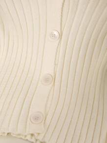 GlowEve 海军领杏色针织开衫，女款，秋冬 - 杏色 - 查看 4