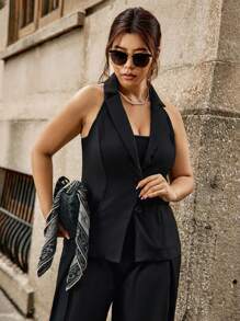 SHEIN Clasi Blazer chaleco de cuello con solapa