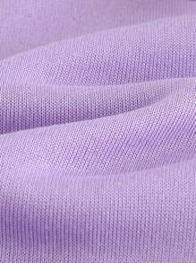 Cozy Pixies Chaqueta casual con capucha y cremallera, estampado de letras, versátil para bebé niña - Púrpura malva - Ver 7