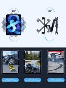 Teckwe Car Back Seat Headrest Tablet Phone Holder, Adjustable Tablet Car Mount For Back Seat, Compatible With 4.7-12.9 Inch Devices, Long Road Trip Essentials, Black - Black - View 5