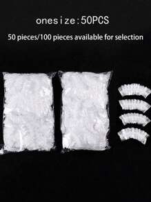 SHEIN 100个/50个一次性PE耳套，小号防水染色耳套（染色工具包随机包装） - 白色 - 查看 15