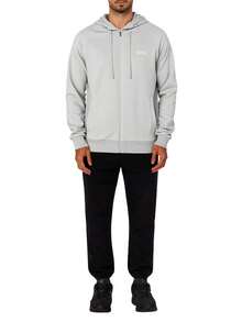 Hugo Boss Men Zip Up Hooded Long Sleeve Casual Sweatshirt - 059 Light/Pastel Gre - View 3