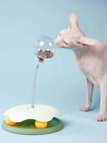 PETSIN 1 件装猫咪益智漏食球玩具旋转球互动自娱缓解小猫无聊玩具 - 彩色 - 查看 1