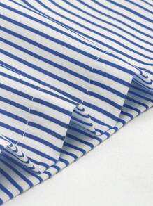 Manfinity Dauomo Men's Striped Short Sleeve Single-Breasted Casual/Business Shirt